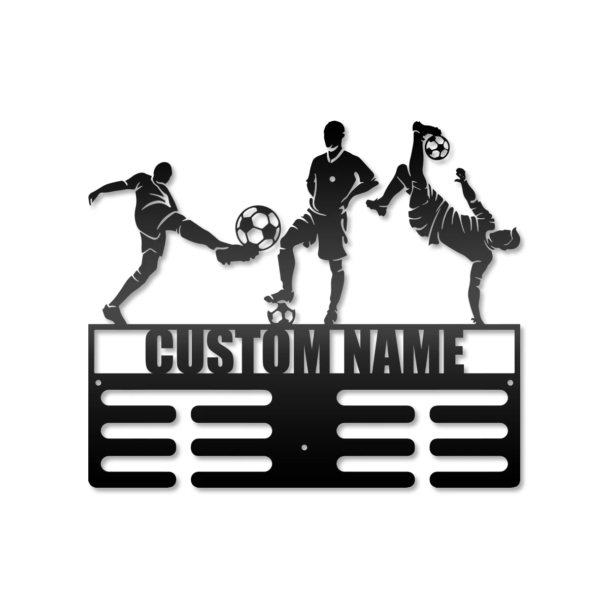 1 قطعة خطاف ميدالية كرة القدم الجميلة، خطافات نصية إبداعية رائعة، علامات جدارية معدنية #4