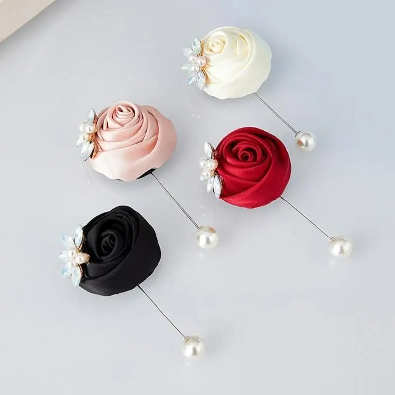 

A52E Elegant Flower Pattern Brooch Outdoor Event Corsage Photography Props Corsage for Western Weddings