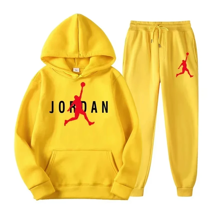 

autumn and winter new brand print set, hooded shirt+pants two-piece set, fashionable casual sportswear