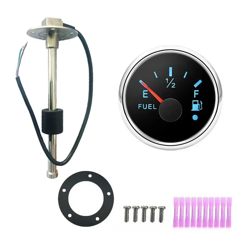 

7-цветный свет, указатель уровня топлива 52 мм + поплавковый датчик топлива 0-190 Ом, индикатор измерителя масляного бака для автомобиля, лодки, морской яхты на колесах