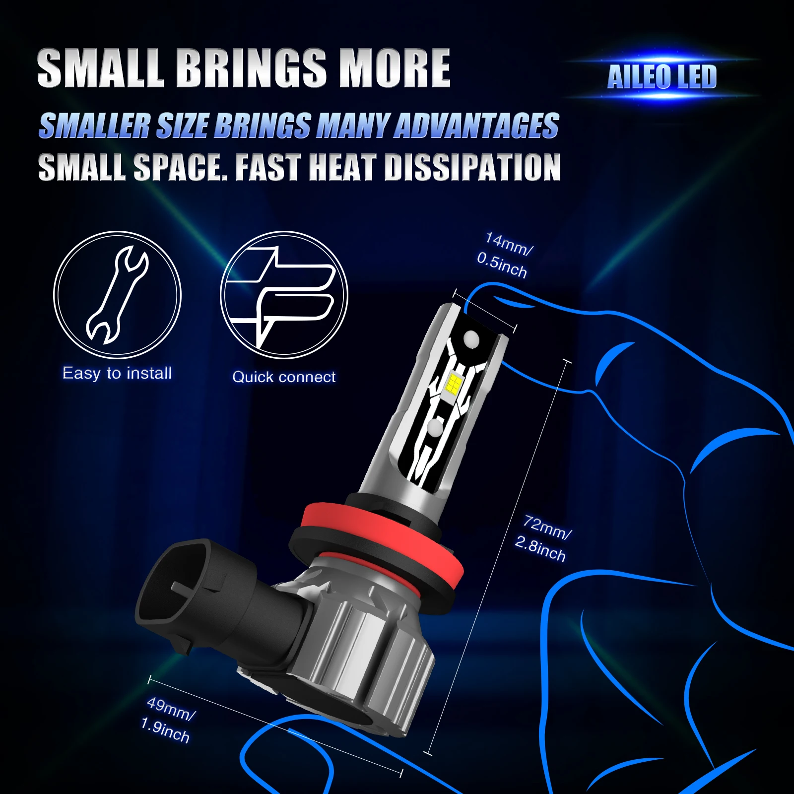 AILEO 2 PCS H11 H8 H9 H7 HB3 9 - Led Headlight Bulb H7 20000Lm ulasan dan harga