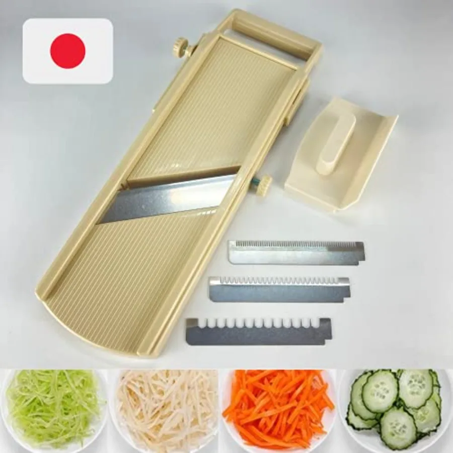 

High-Precision Mandoline Slicer with Japanese Stainless Steel Blade for Uniform Vegetable and Fruit Slicing Ideal for Salad Pre