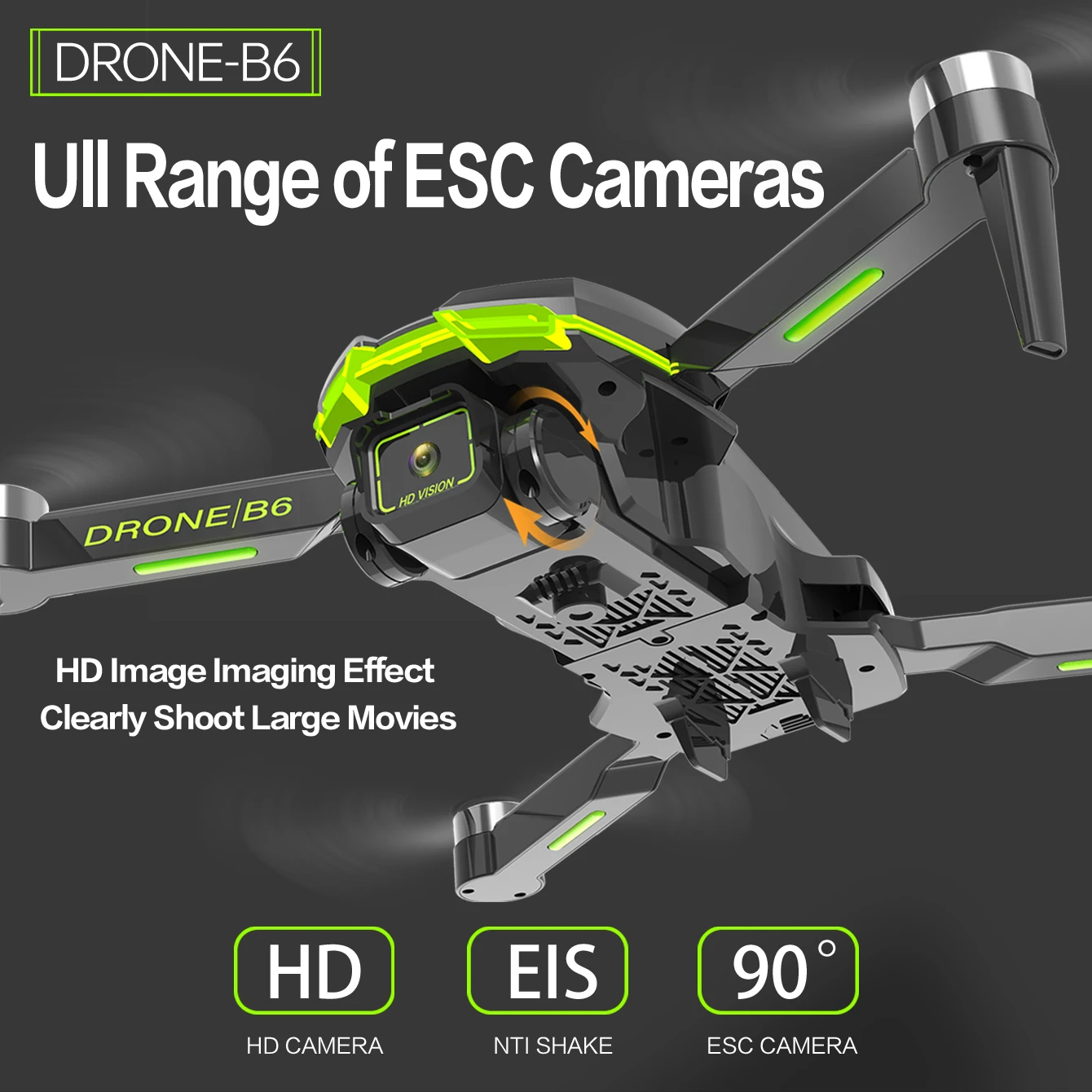 

Мини-дрон B6 с камерой 4K HD, Wi-Fi FPV 2.4G, бесщеточным двигателем, оптическим позиционированием, складной квадрокоптер для стабильного полета и четкой съемки