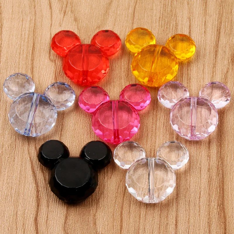 5pcs Mix Cute Mouse Beads Acrylic Transparent Loose Spacer Beads For Jewelry Making Diy Bracelet Necklace Earrings Accessories