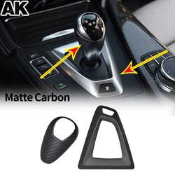 For BMW M2 F87 M3 F80 M4 F82 M5 F83 F10 F85 X5M F86 X6M F12 Real Carbon Fiber Car Center Console Gear Shift Knob Trim Cover