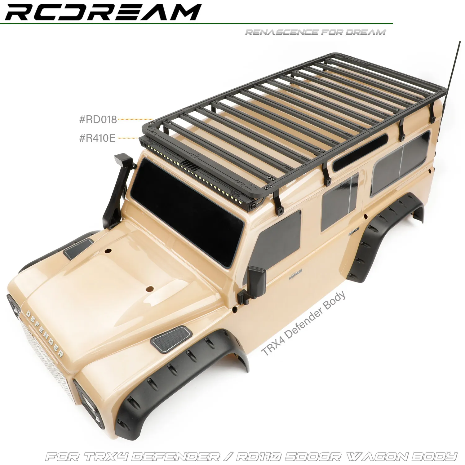 RC Crawler Car Roof Rack Multifunctional Loading Platform for 1/10 RC Crawler TRX4 Defender RD110 Defender