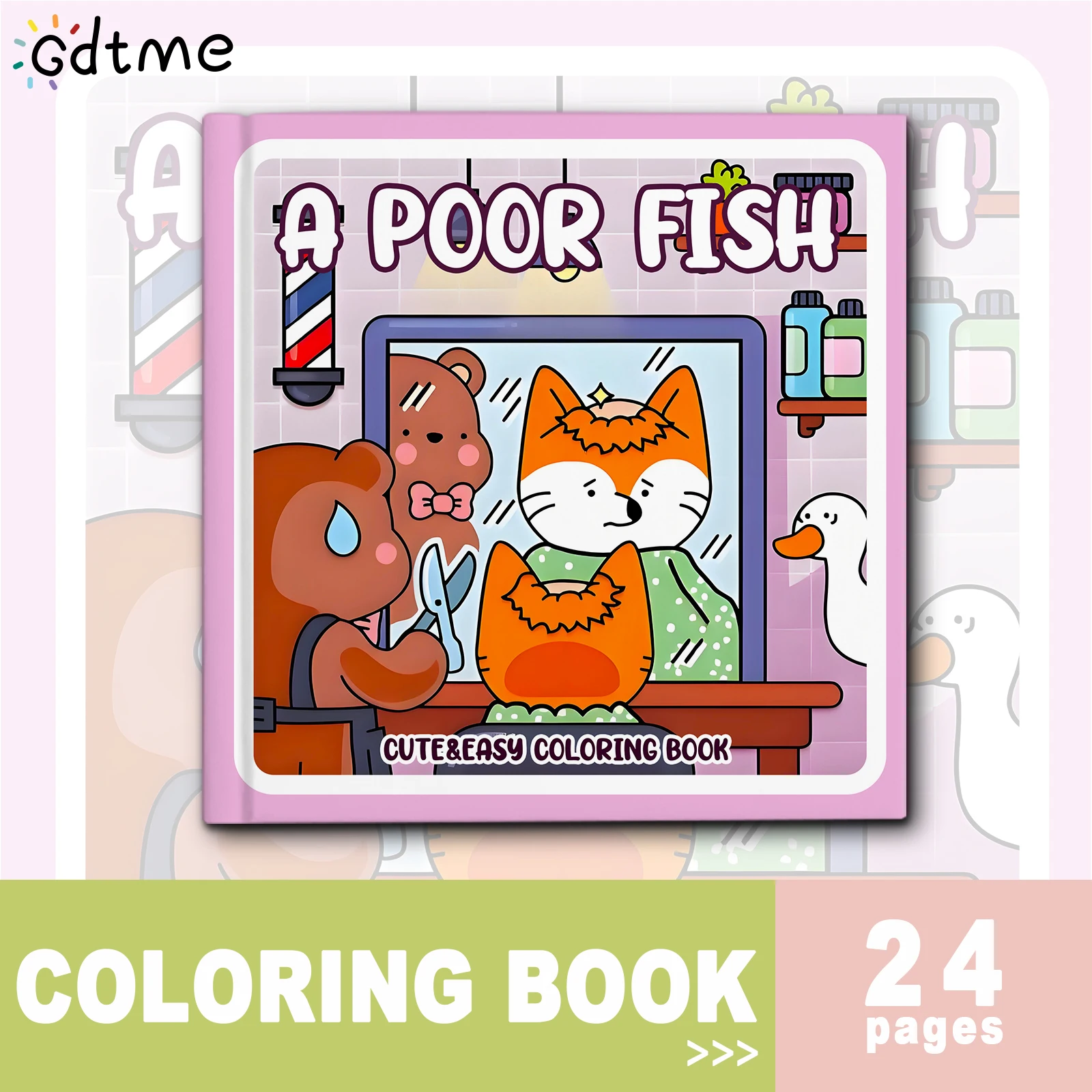 Anti Anxiety A Poor Fish Cute & Easy Coloring Book for Adults DIY Painting Drawing Art Activity Book Perfect Gift for Relaxation