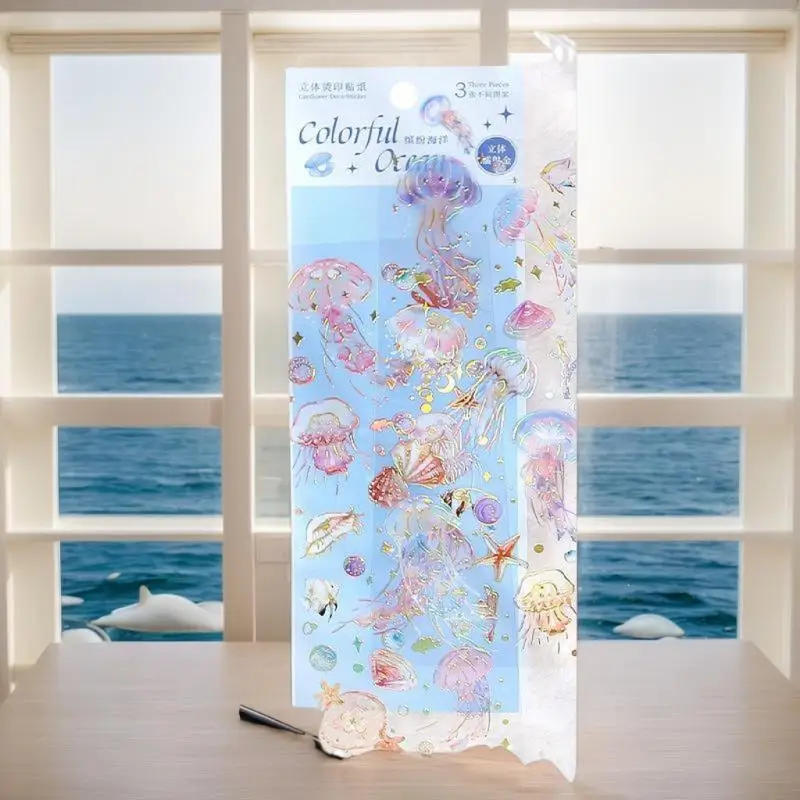 3 Blatt/Set Journaling- und Scrapbooking-Aufkleber zum Selbermachen, Basteln, Heißprägeaufkleber