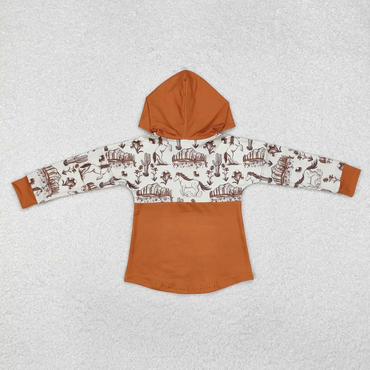 Wholesale Kids Children Hoodie Western Horse Cactus Toddler Long Sleeves Sportswear Shirt Tops Baby Boy Spring Fall Sweatshirt