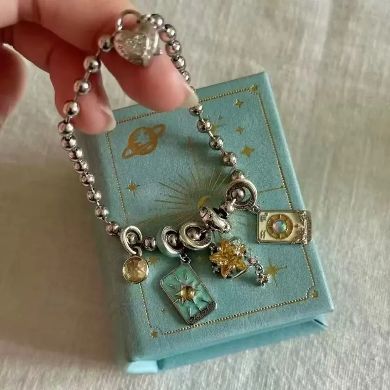 الاتجاه خمر خمر التارو بطاقات مربعة نجمة الشمس القمر سوار للنساء مجوهرات الأزياء الحد الأدنى اكسسوارات بالجملة الطرف #3