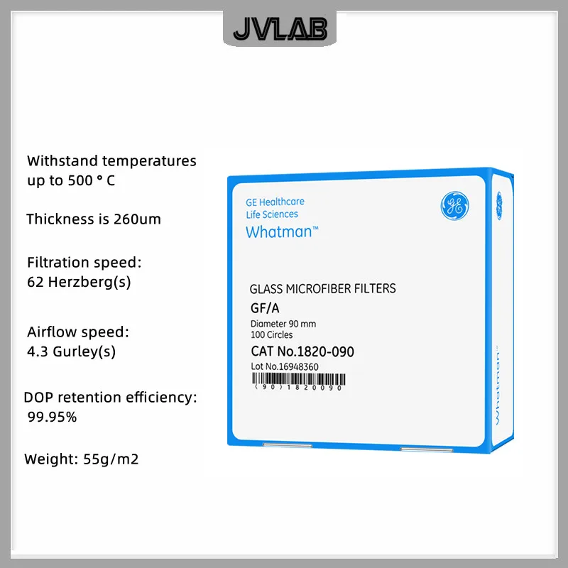 Glass Microfiber Filters GF/A Whatman Glass Fiber Filter Paper Membrane 1820-025/047/055/070/090/110/125/150 Pore Size 1.6 um