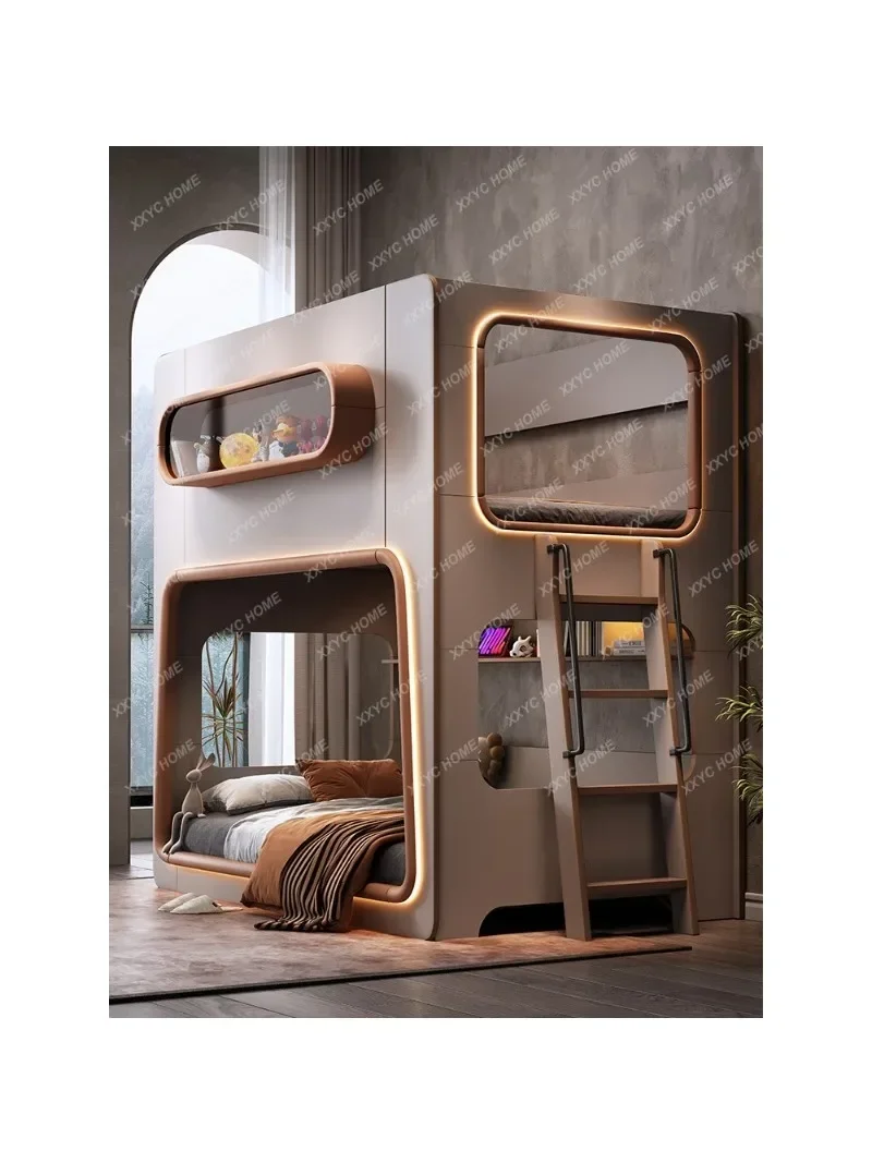 Space Capsule Children\'s Bed Small Apartment Upper and Lower Bunk Bunk Bed Duplex Second Floor Bunk Bed