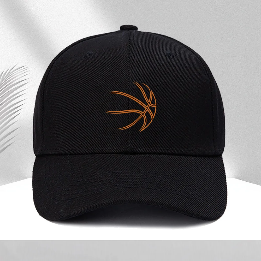 A Versatile Baseball Cap Showcasing a 'Basketball Design, ' Crafted from Lightweight Material, Perfect for Women, a Sporty Sun H