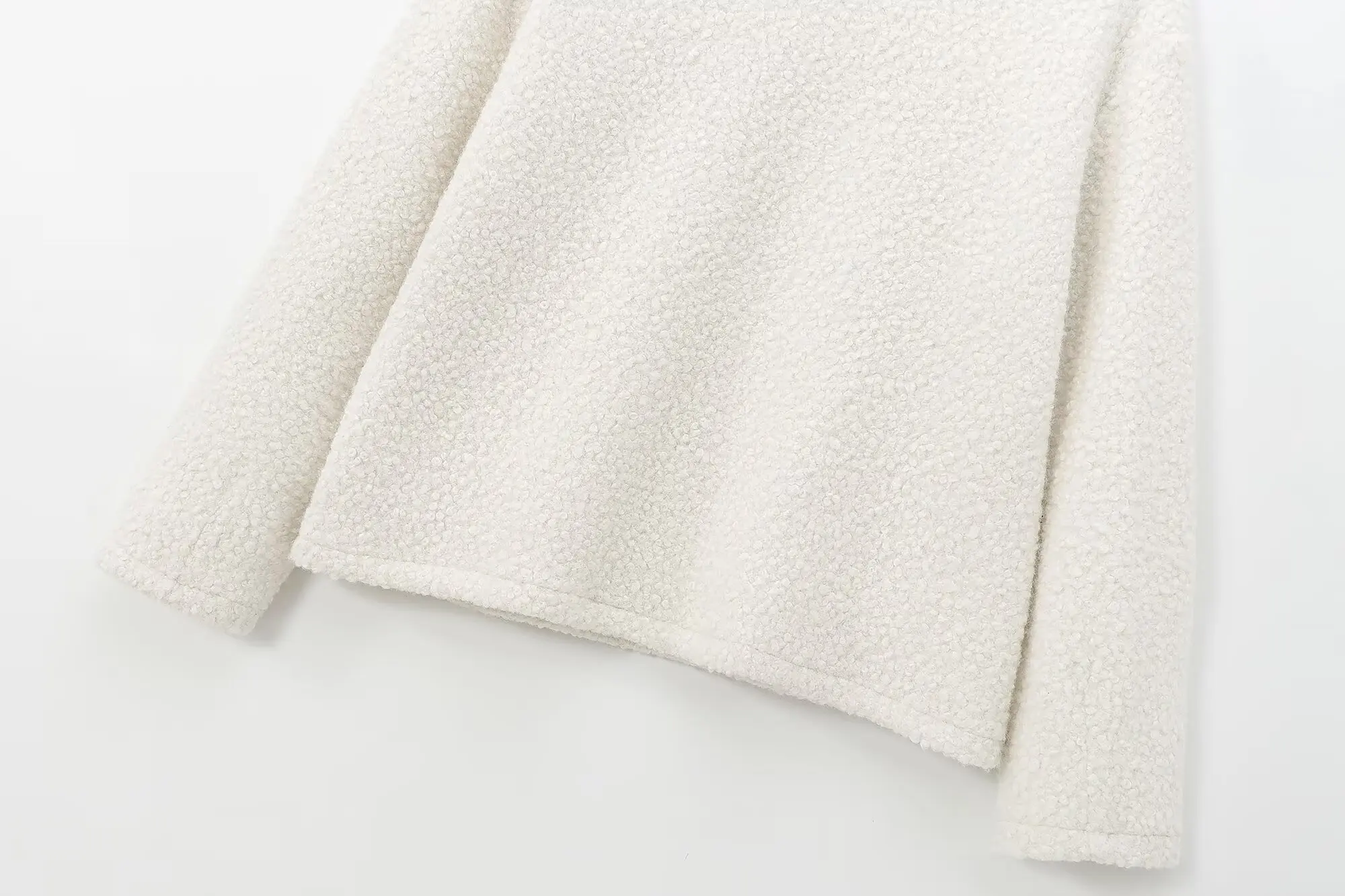 Jenny&Dave Minimalist Round Neck Pearl Leather Loop Hoodie Sweatshirt Women Pullovers Tops