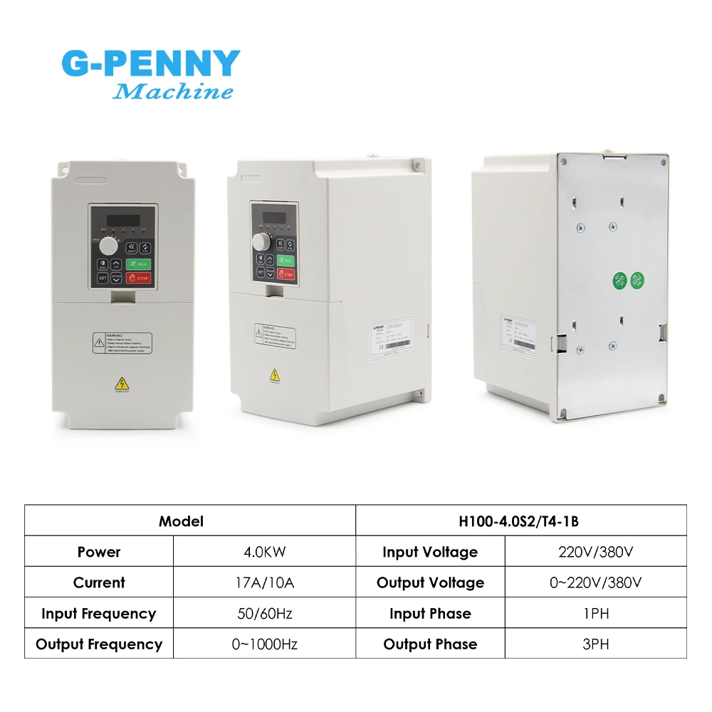 G-PENNY 3.7/4.0kw 220v VFD Inverter 3Phase 380V Variable Frequency Drive 5HP Frequency Converter For CNC Spindle Motor Pump Fan