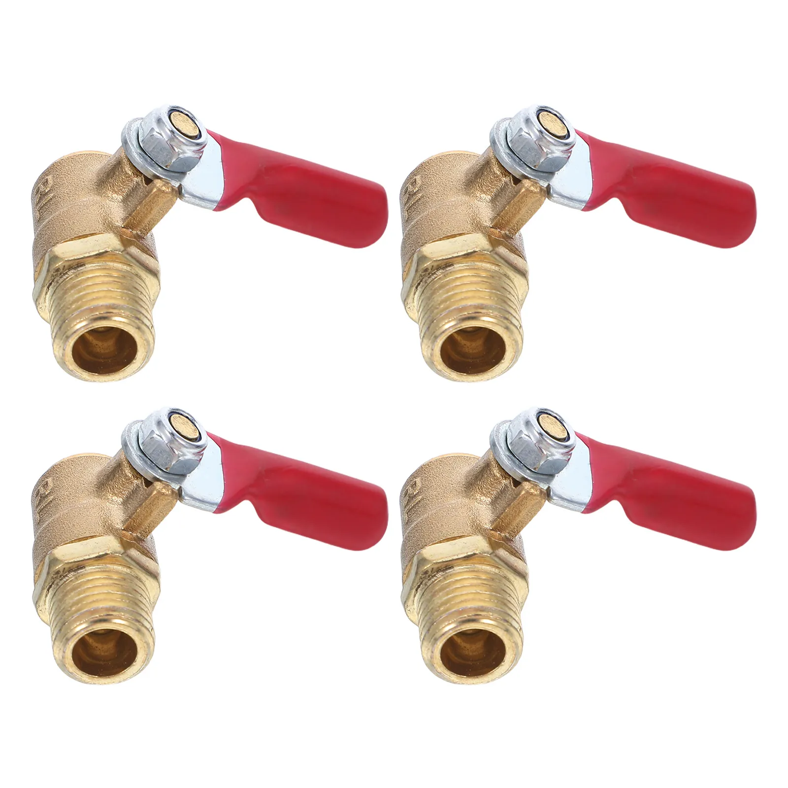 

4pcs Brass Air Compressor Drain High Pressure Resistant Manual Ball Valve Quick Drainage Precision Screw Durable Metal Two