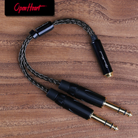 OPENHEART Balanced Headphone Adapter Cable for RME TEAC Dual 6.35mm to 4.4mm Female to Dual 6.35mm Dual 1/4 to 4.4 Female Cable