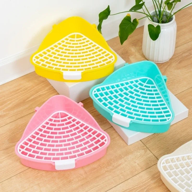 Rabbit Litter Tray Toilet Animal Potty Trainer Bunnies Corner Toilet Box for Ferret Hamster Dragon Cat Guinea Pig Dutch Supplies