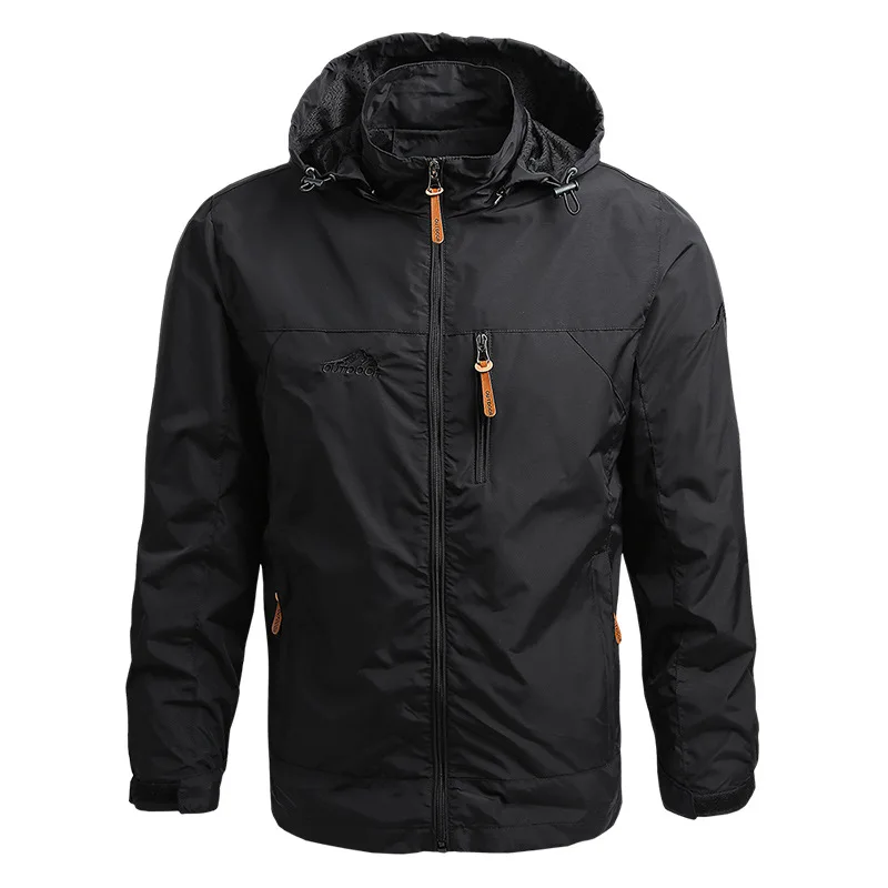2025 Spring Jacket Mens Outdoor Casual Work Coat New Windproof Zip Jacket Outdoor Hiking  Hooded Jacket wear-resisted Coat 2pc