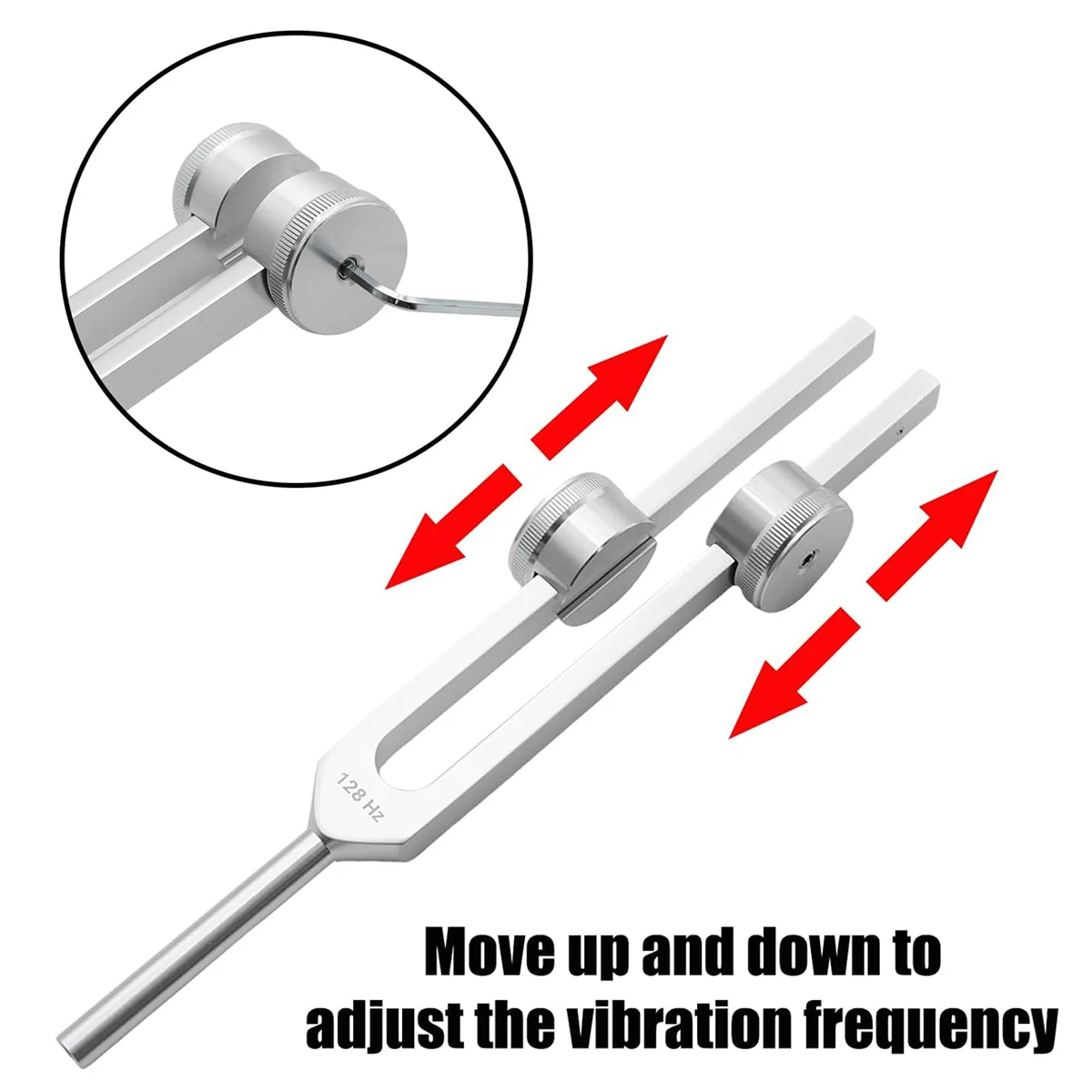 Miwayer 128Hz Stimmgabel-Set – Aluminiumlegierung mit Schlägel, Inbusschlüssel, Reinigungstuch & Tasche, für Heilung & Meditation – Detail 5