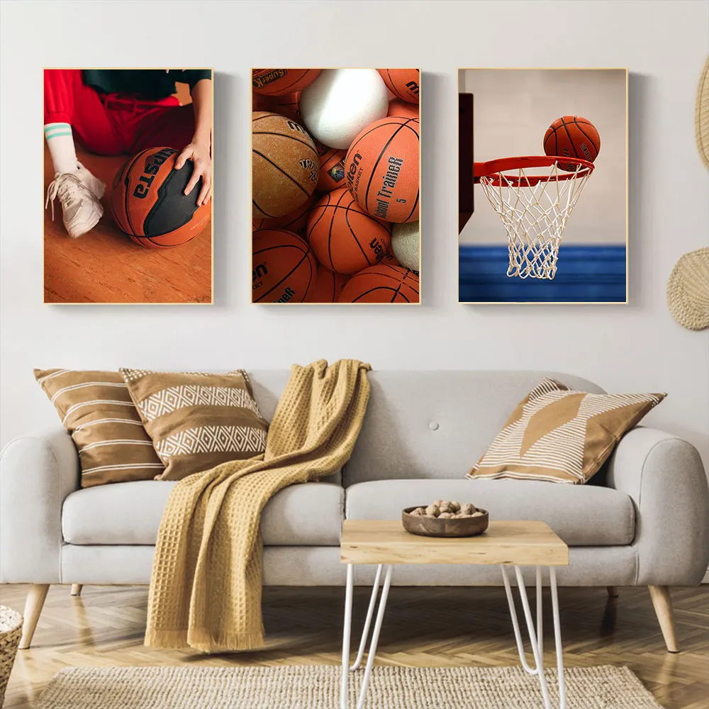 Basketball Posters Canvas Painting Set of 3 Basketball Wall Decor  Basketball court For Living Room Home Decoration Gifts