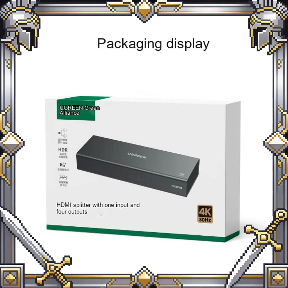 UGREEN 90805 CM603 4K HDMI Splitter 1x4 One Input Four Output Multi Display Duplicator for TV Monitor Projector