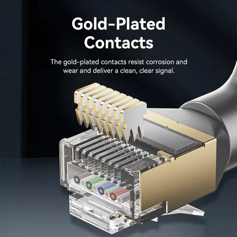 Венеция Новый! 360 °   Поворотный Ethernet-кабель CAT8, 40 Гбит/с, 2000 МГц, сетевой шнур с двойным экраном для ноутбуков, PS 4, маршрутизатор, кабель RJ45