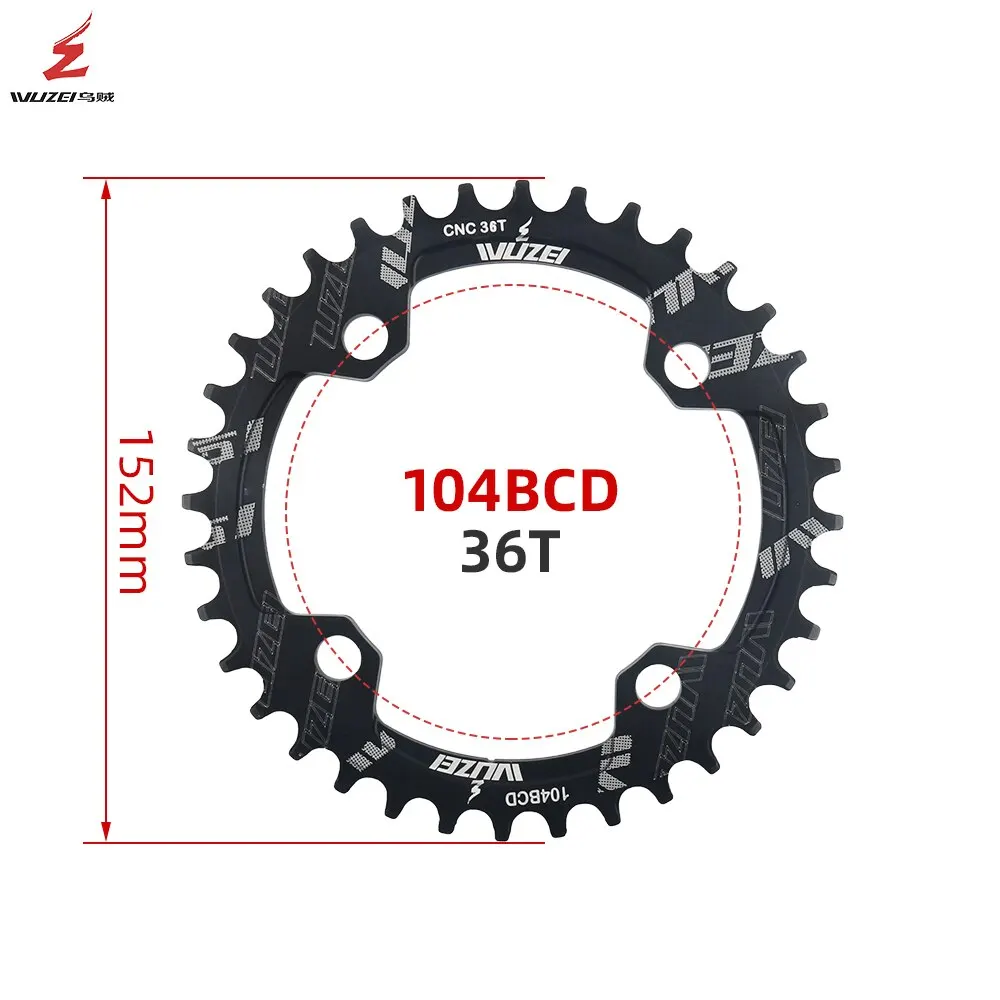 WUZEI MTB 104BCD Round Narrow Wide Chainring Mountain Bike Crown Bicycle 104BCD 34T 36T Crankset Tooth Plate Parts