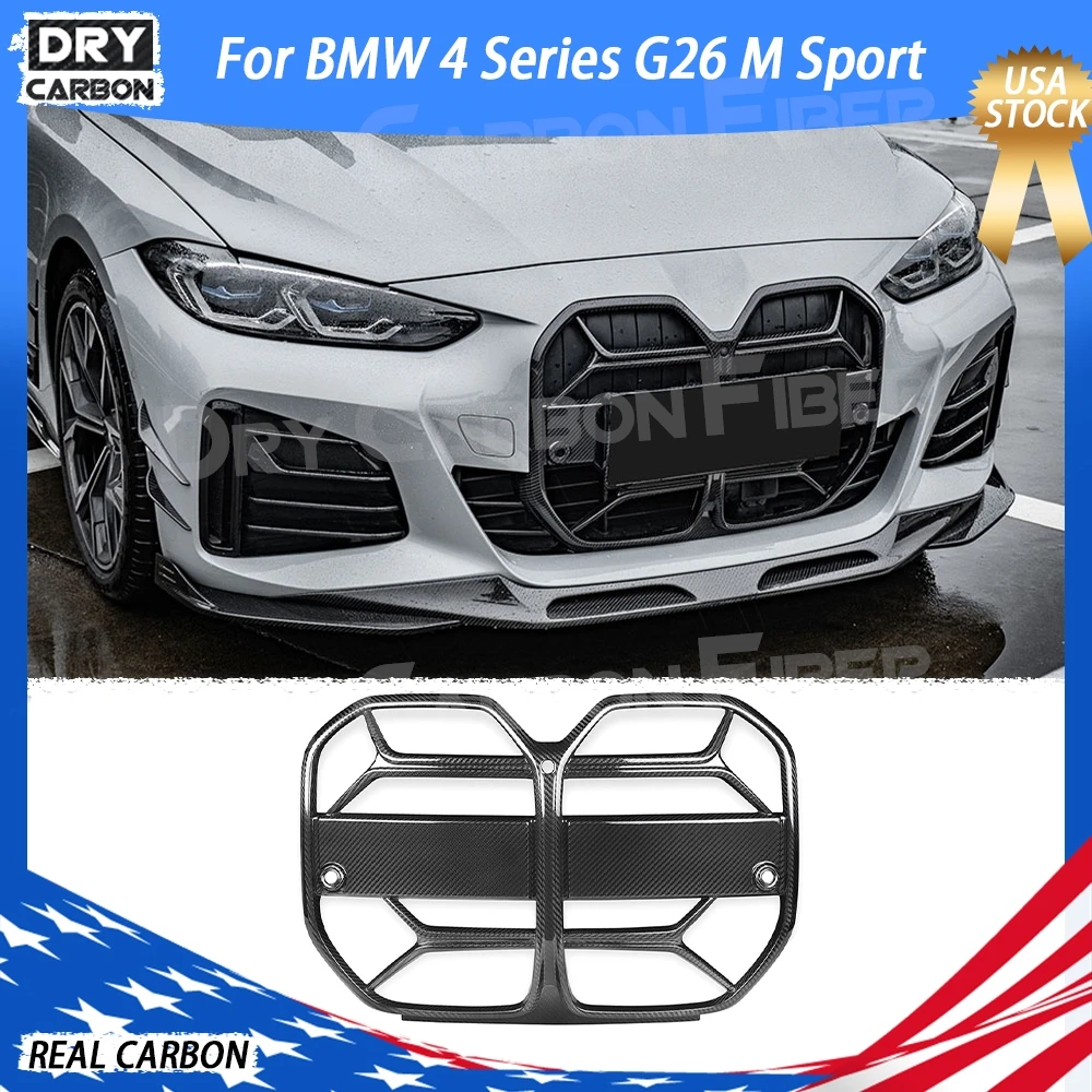 

Dry Carbon Fiber Front Bumper Racing Grille For BMW 4 Series G26 M Sport Sedan 2020+ Bumper Mesh Frame Without ACC Body Kits