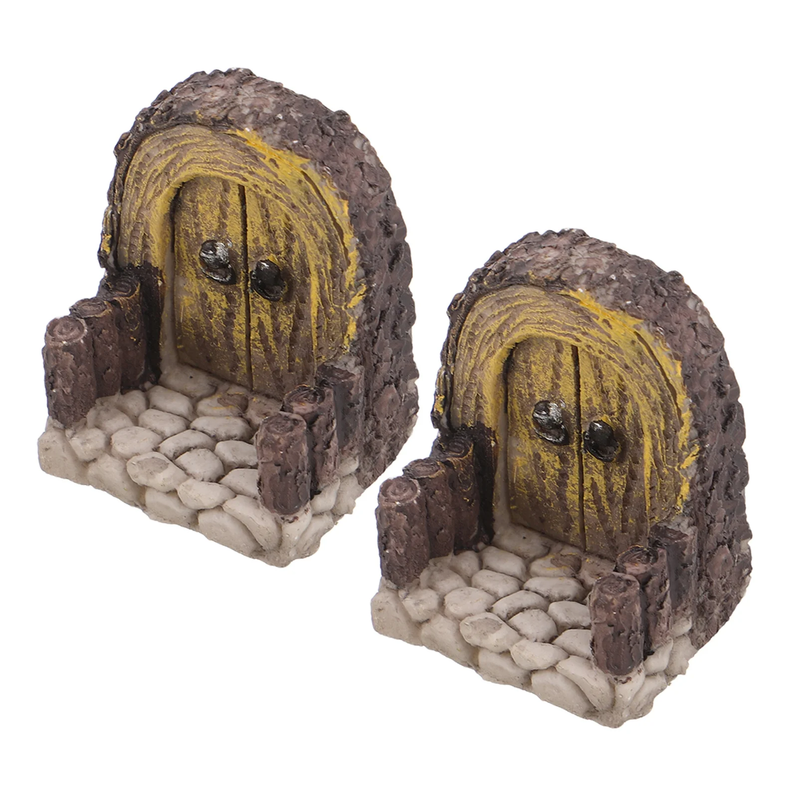 2 шт. миниатюрная сказочная садовая дверь из натурального дерева арочный дизайн для наружного декора эльфа гнома Хоббит дерево ворота микро пейзаж бонсай