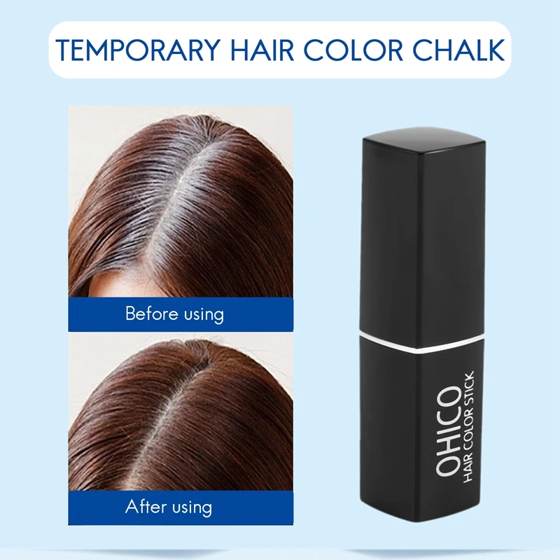 Ohico-مستخلصات نباتية طبيعية قلم صبغة شعر ، شكل أحمر شفاه ، غطاء شعر أبيض ، عصا لون للاستعمال مرة واحدة للجمال ، الموضة
