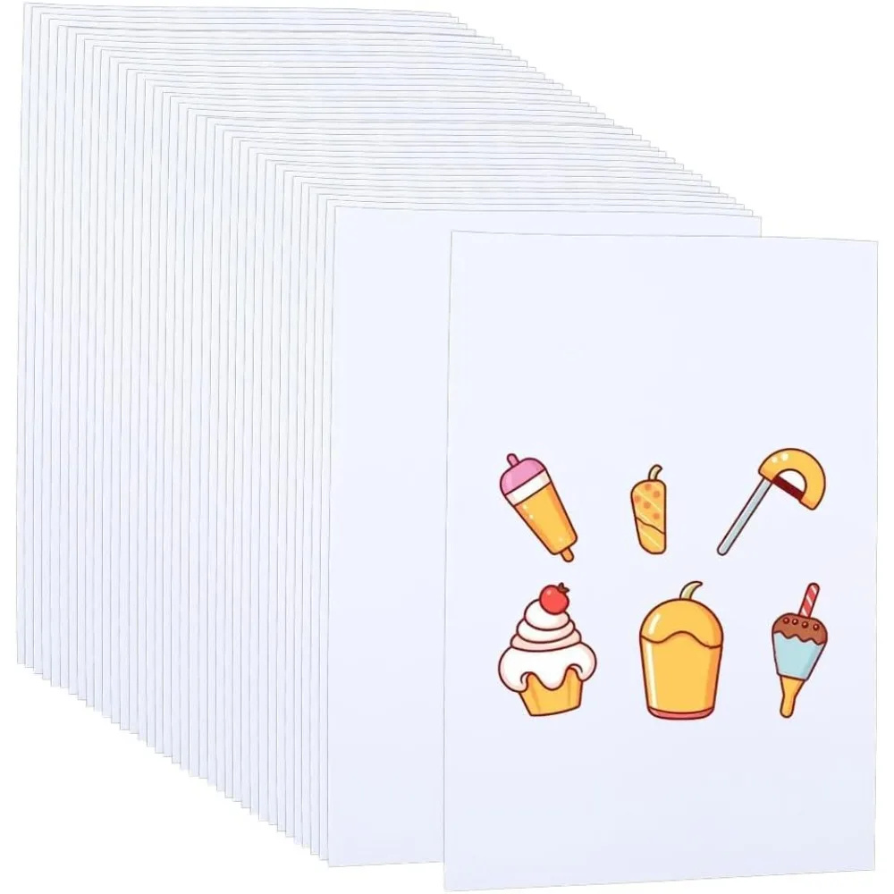 

6Pcs Heat Shrink Sheet White Shrink Film Bulk 11.7 x 8.3 Inch Large Opaque Single Sided Printing Rectangle Creative Craft