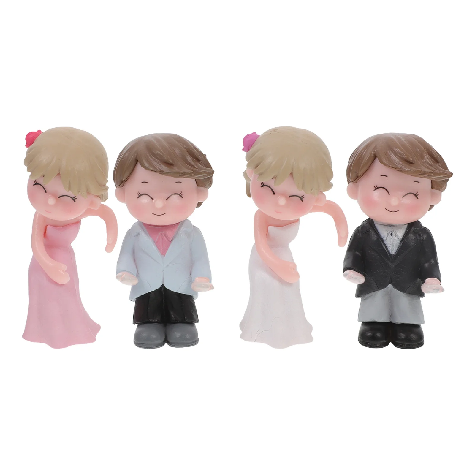 

4Pairs Couple Desktop Decor Romantic Hug DIY Cake Topper Vinyl Mini Crafts Wedding Decoration Bride and Groom Statue