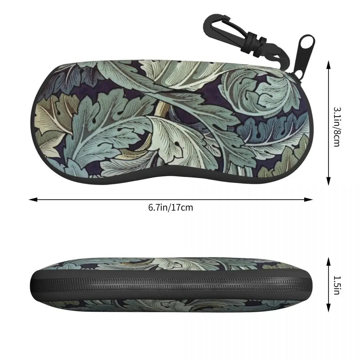 Custom Acanthus By William Morris Shell Glasses Case Unisex Travel Textile Pattern Eyeglasses Case Sunglasses Protector Box