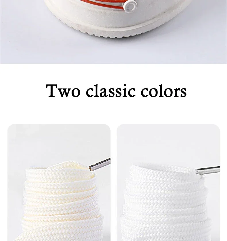 2 cm Breite, klassische Schnürsenkel, lässige Teenis-Schnürsenkel, flache Schnürsenkel für Sneakers, Länge 130 cm, PVC/Metallkopf-Schuhzubehör – Detail 3