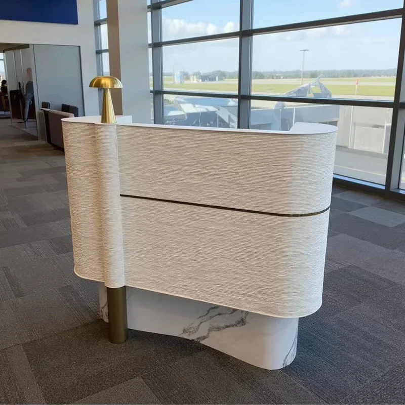 Reception Desk Simple Modern Company Front Desk Office Desks And Workstations Commercial Furniture Stainless Steel Cash Register