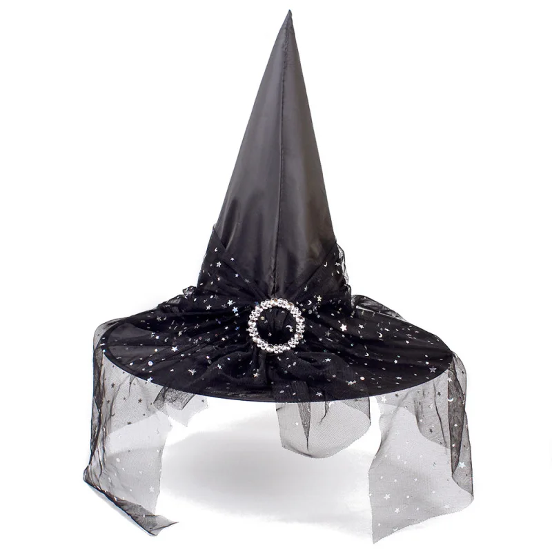 Cappello di Halloween decorazione strega puntelli copricapo in rete Cosplay per adulti e bambini