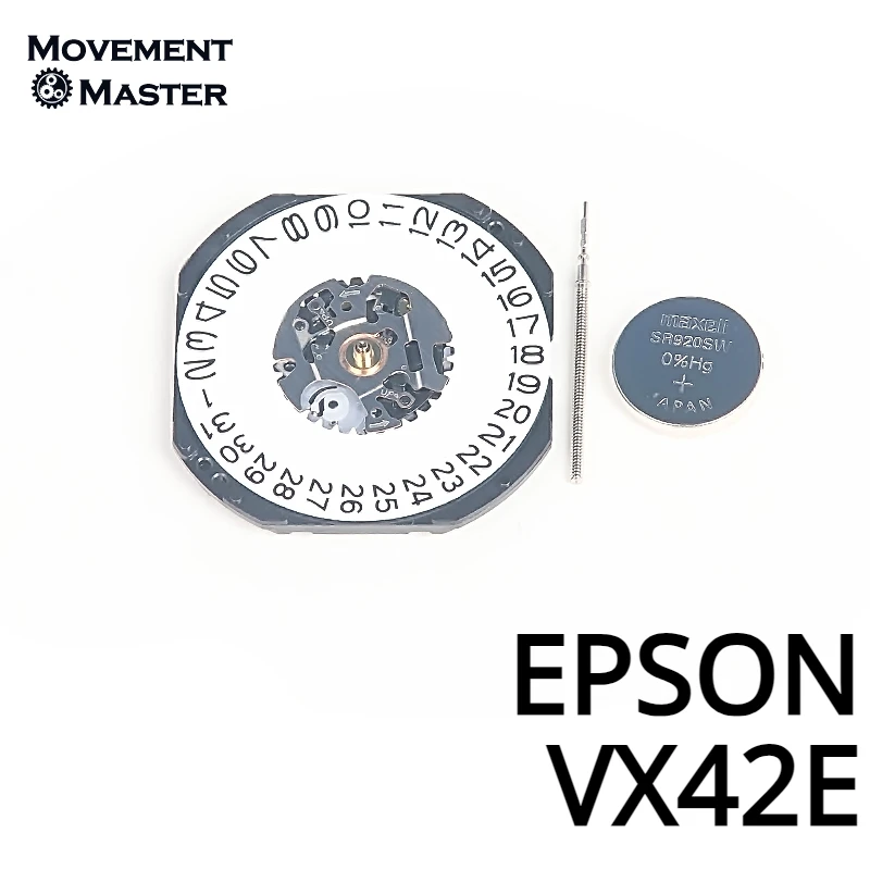 

Новинка, кварцевый электронный механизм VX42, часовой механизм VX42E, дата на 3/6, запасные части для ремонта часов с тремя стрелками