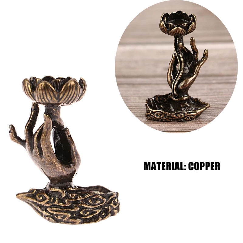 1Pc Vintage Buddha Hand Lotus Incense Burner home decorations Backflow Incense Holder ornaments For Home Room Tea Table Decor