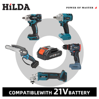 HILDA Rechargeable 4-inch/6-inch Mini Saw 21v Electric Wrench Cordless Screwdriver Battery High-power Tool for Car Maintenance