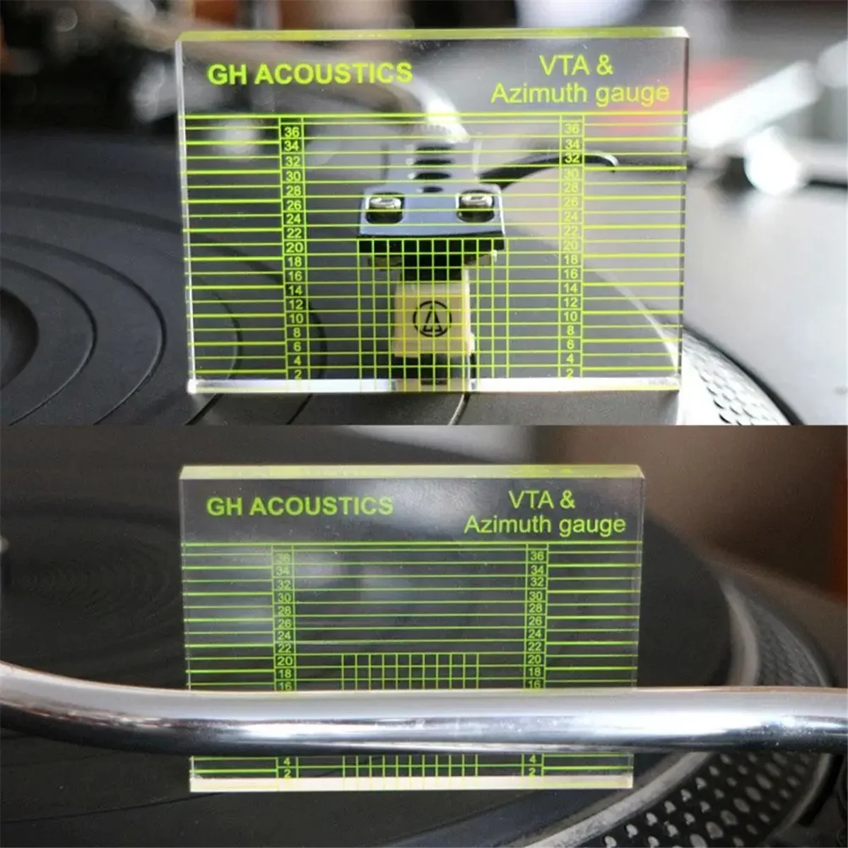 VTA Balance and Azimuth Adjustment Ruler Vinyl Record Player Measuring Phono Tonearm VTA/Cartridge Azimuth Ruler