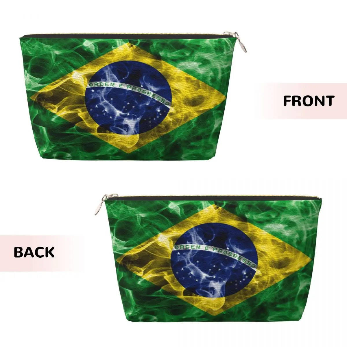 Custom Brazilian Flag Makeup Bag for Women Travel Cosmetic Organizer Fashion Brazil Storage Toiletry Bags