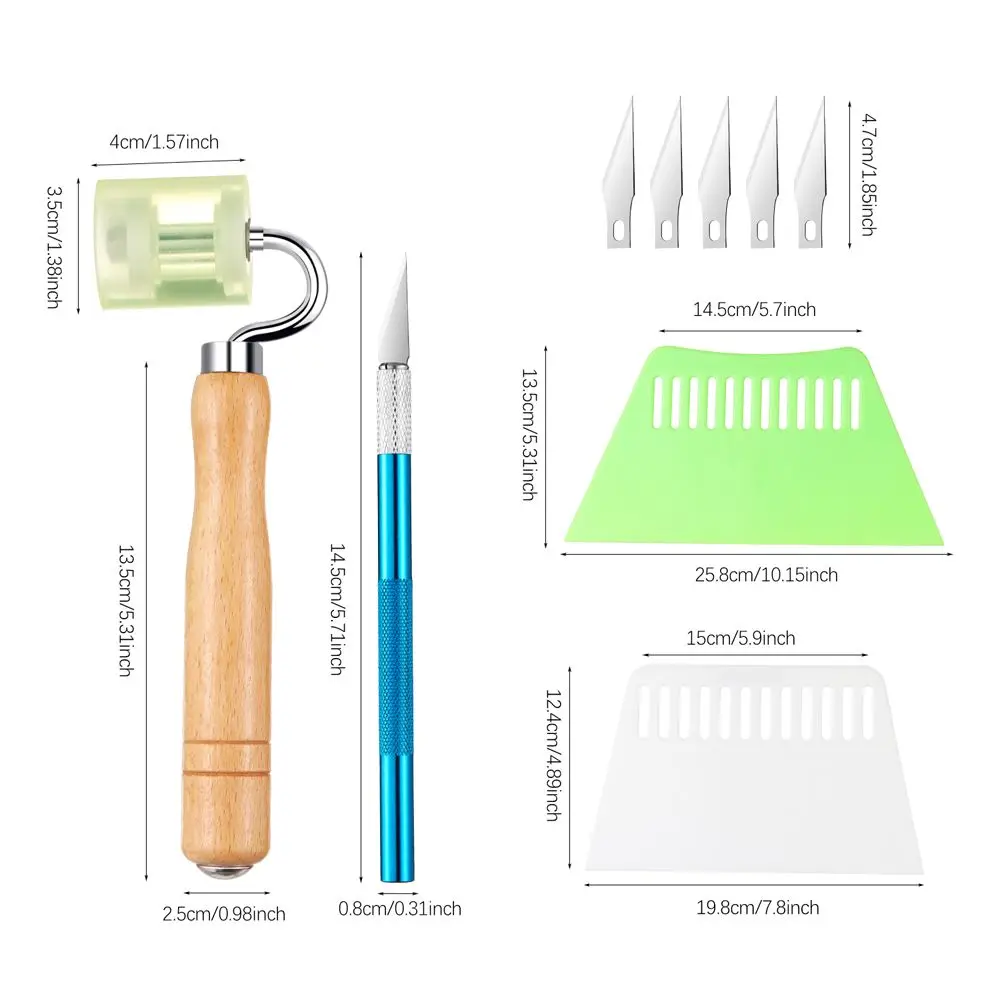 ชุดเครื่องมือขูดฟิล์ม ที่ขูดวอลเปเปอร์ พร้อมด้ามจับกันลื่น สำหรับงานตกแต่งบ้าน งานประติมากรรม งานฝีมือ
