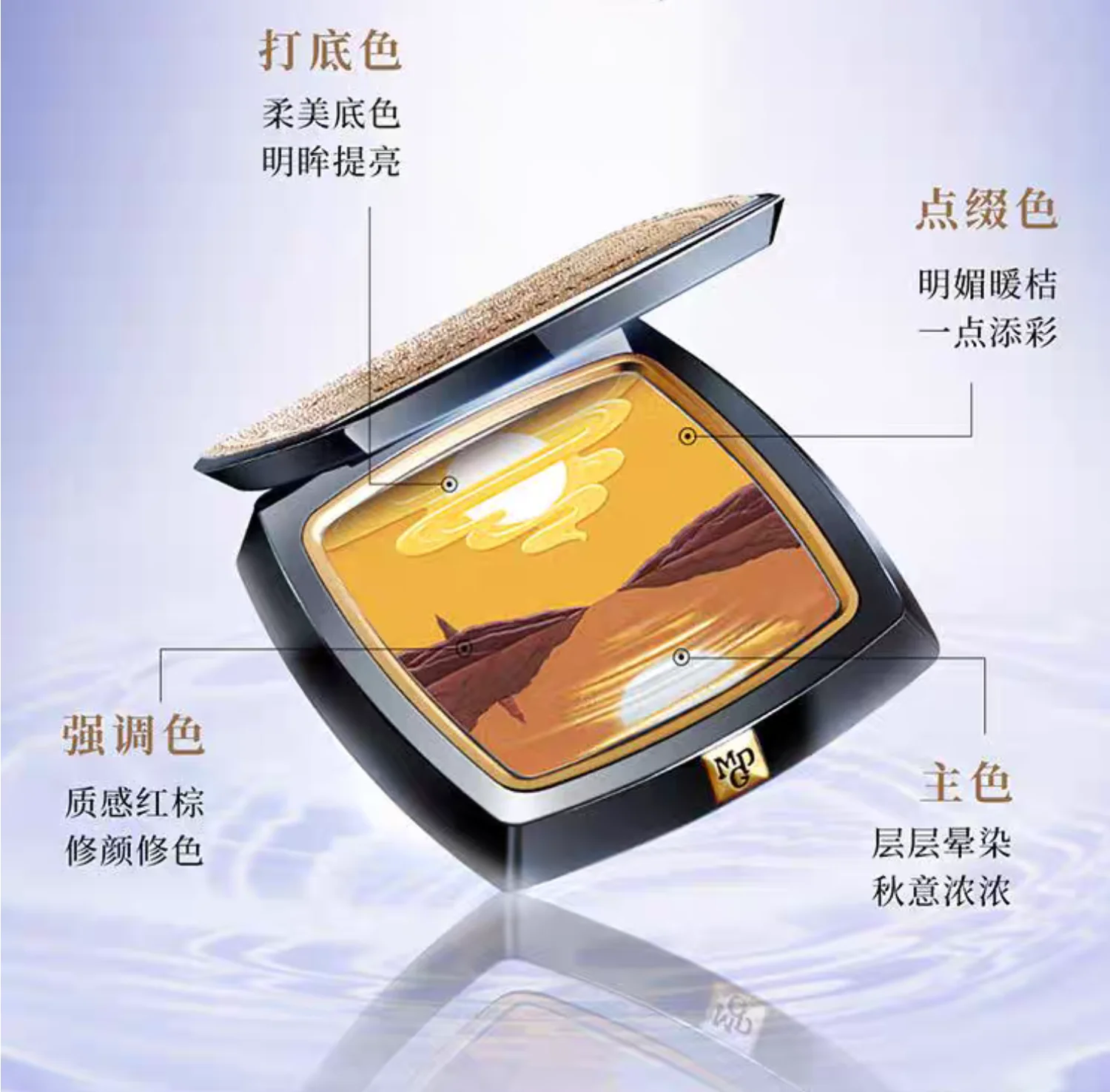 MAOGEPING Lakeside Moonlight Palette de fards à paupières multi-usages 12g 100% cosmétiques de maquillage originaux