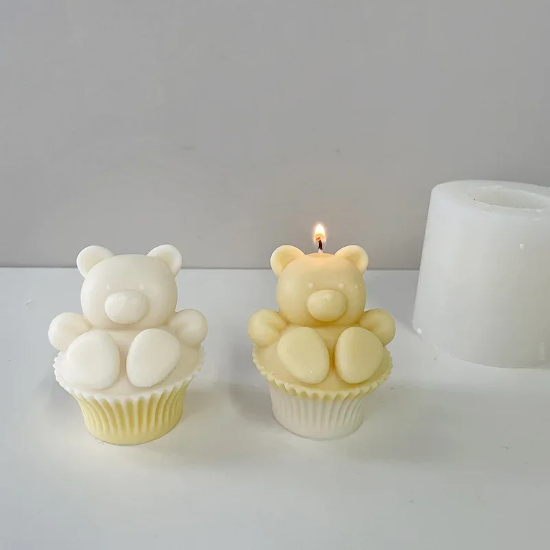 Kreative Bär Silikon Kerzen form handgemachte Seife Gips Harz Formen DIY Kuchen Tasse Bär Schokolade Eis Backwerk zeuge Home Geschenke