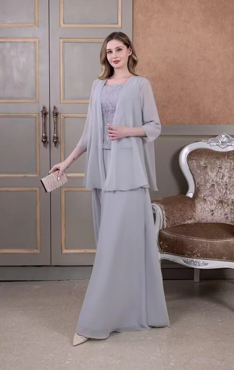 

2 Piece Mother of The Bride Dress for Women Wedding Guest Dresses Outfits for Mom of Groom with Jackets