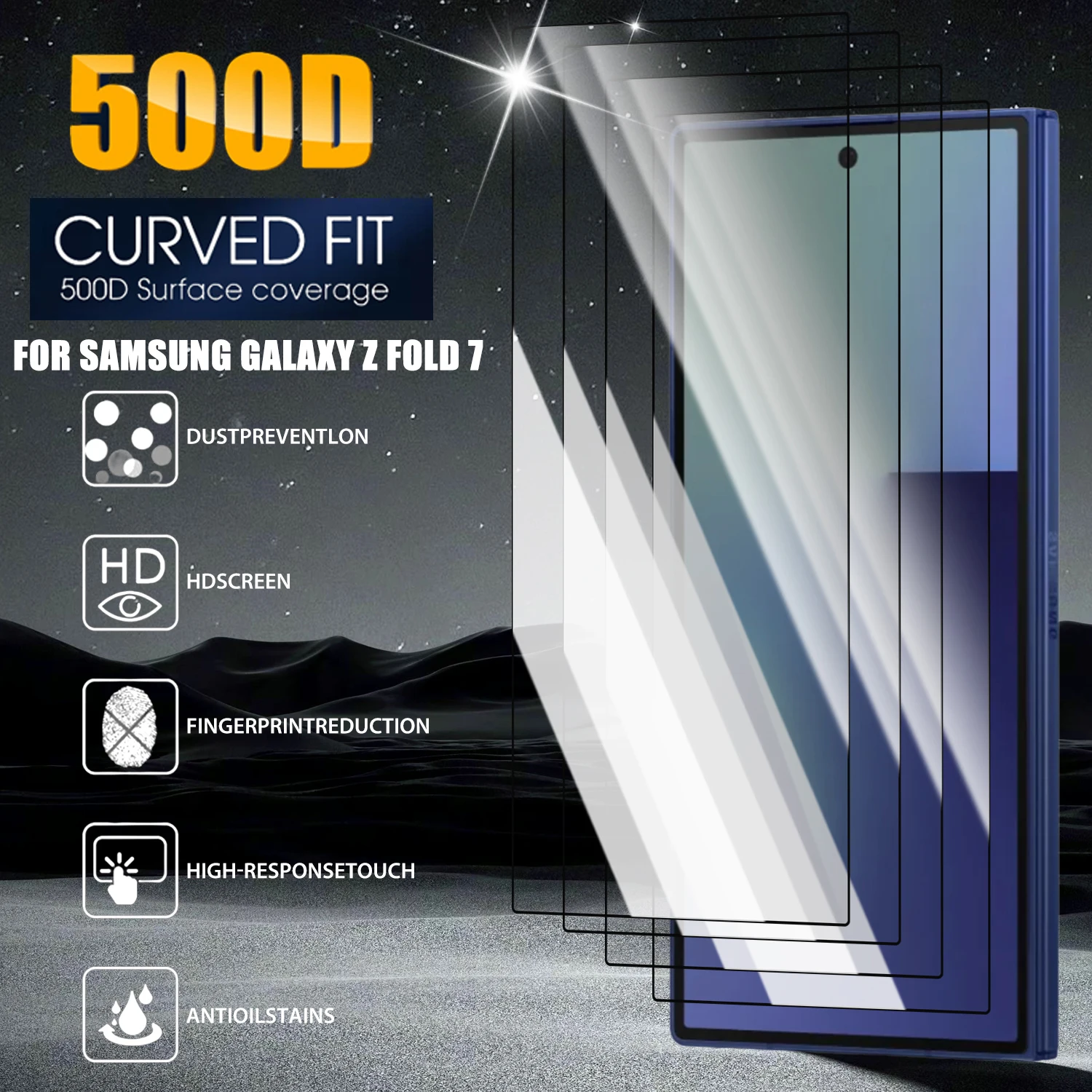 1/2/3 Pack for Samsung Galaxy Z Fold 7 Easy Installation Anti-Spy Tempered Glass Screen Protectors Anti-Scratch Protective Films