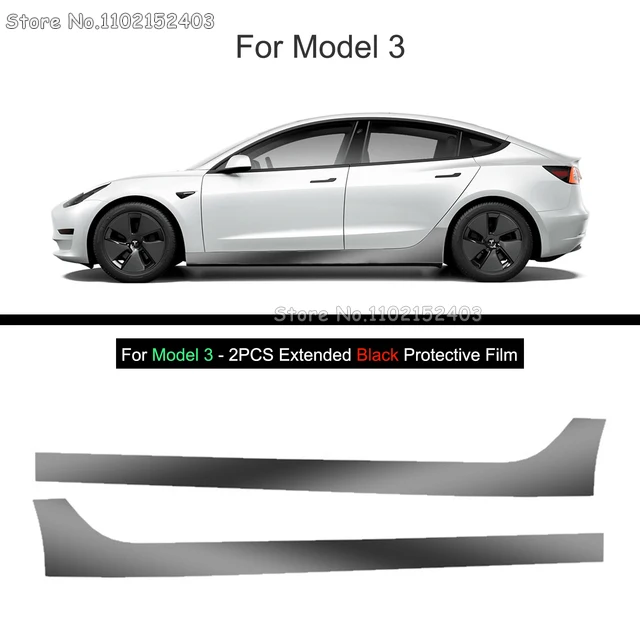 Black TPU Car Body Protective Film Invisible For Tesla Model 3/Y 2017-2023 Front Rear Door Extended Transparent Car Clothing Set