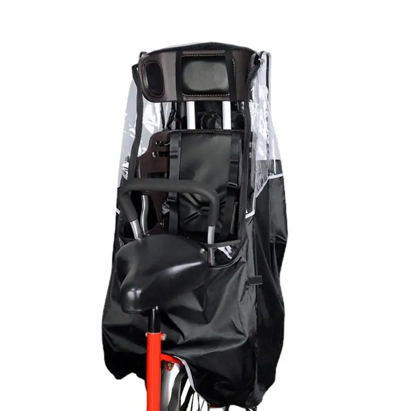 Waterproof Bike Cover Child Seat Canopy Rain Cover Bike Cover Rear Seat Protector Windproof Cover Dust Cover With Transparent