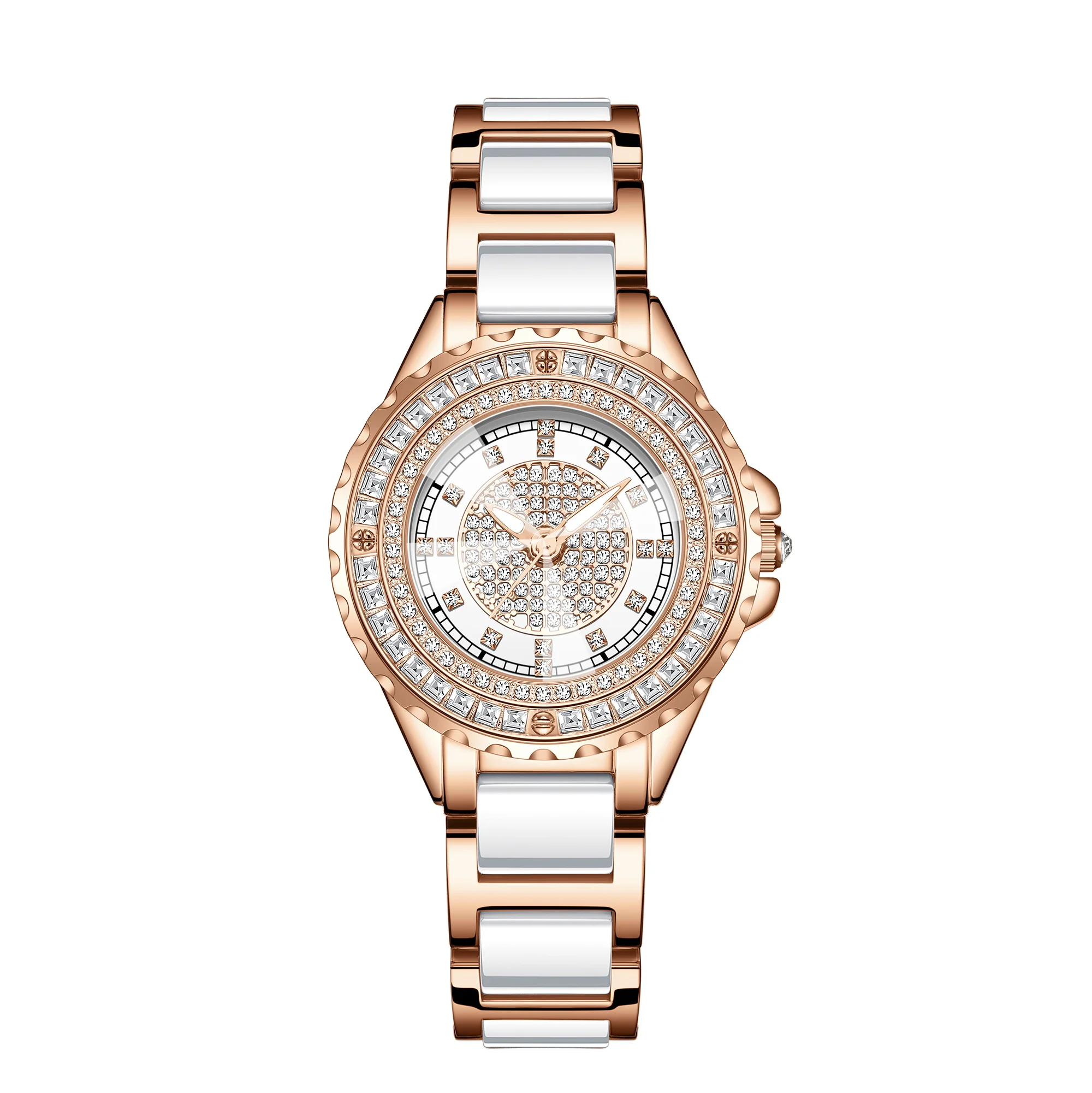 2024 latest camellia ceramic watch female niche light luxury full diamond women's watch